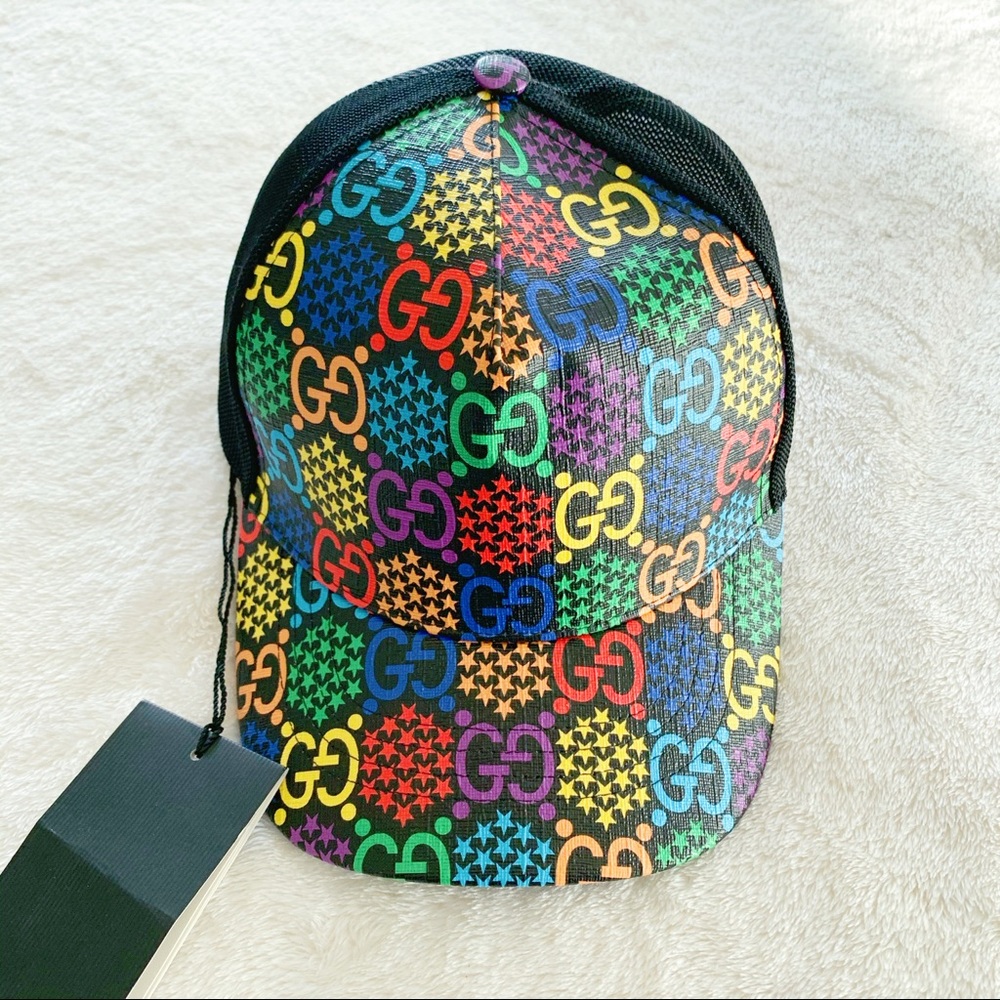 NWT Authentic Gucci Psychedelic Baseball Hat 🧢 Pride M - Picture 3 of 13
